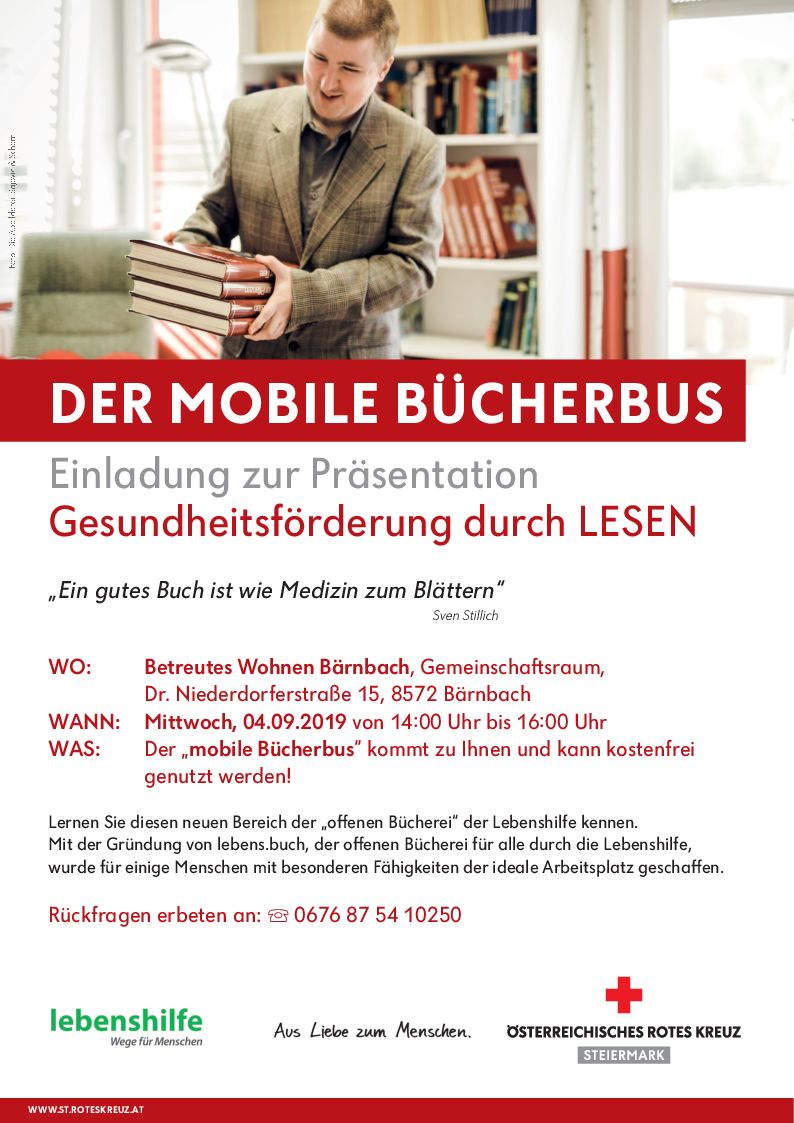 Einladung Bücherbus Bärnbach