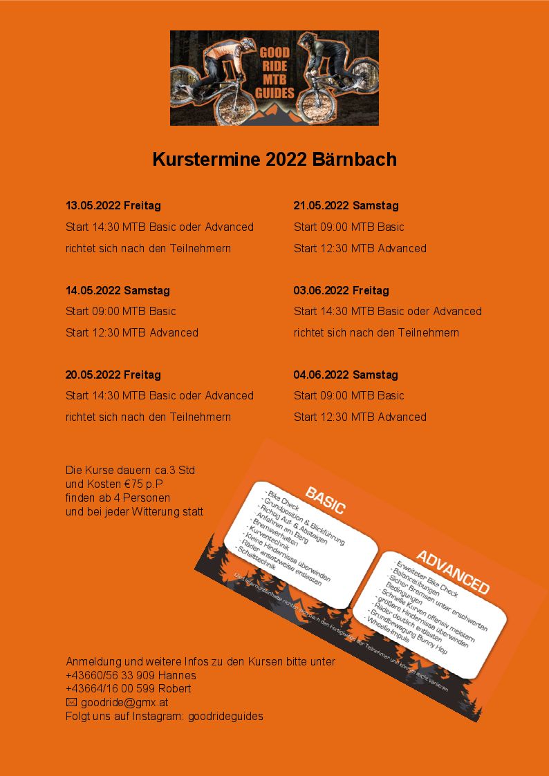 Kurstermine 2022 Bärnbach